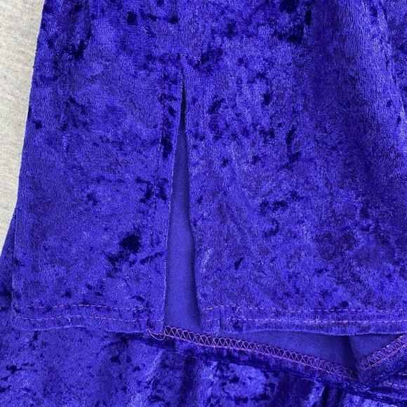 Vintage Granada Pajama Set Womens Medium Purple Crushed Velour Lounge Pants Top - Picture 10 of 16